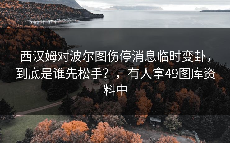 西汉姆对波尔图伤停消息临时变卦，到底是谁先松手？，有人拿49图库资料中