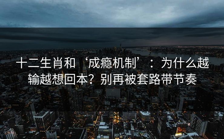 十二生肖和‘成瘾机制’：为什么越输越想回本？别再被套路带节奏
